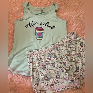 NWOT Sleep & co pajamas size large COFFEE O’CLOCK